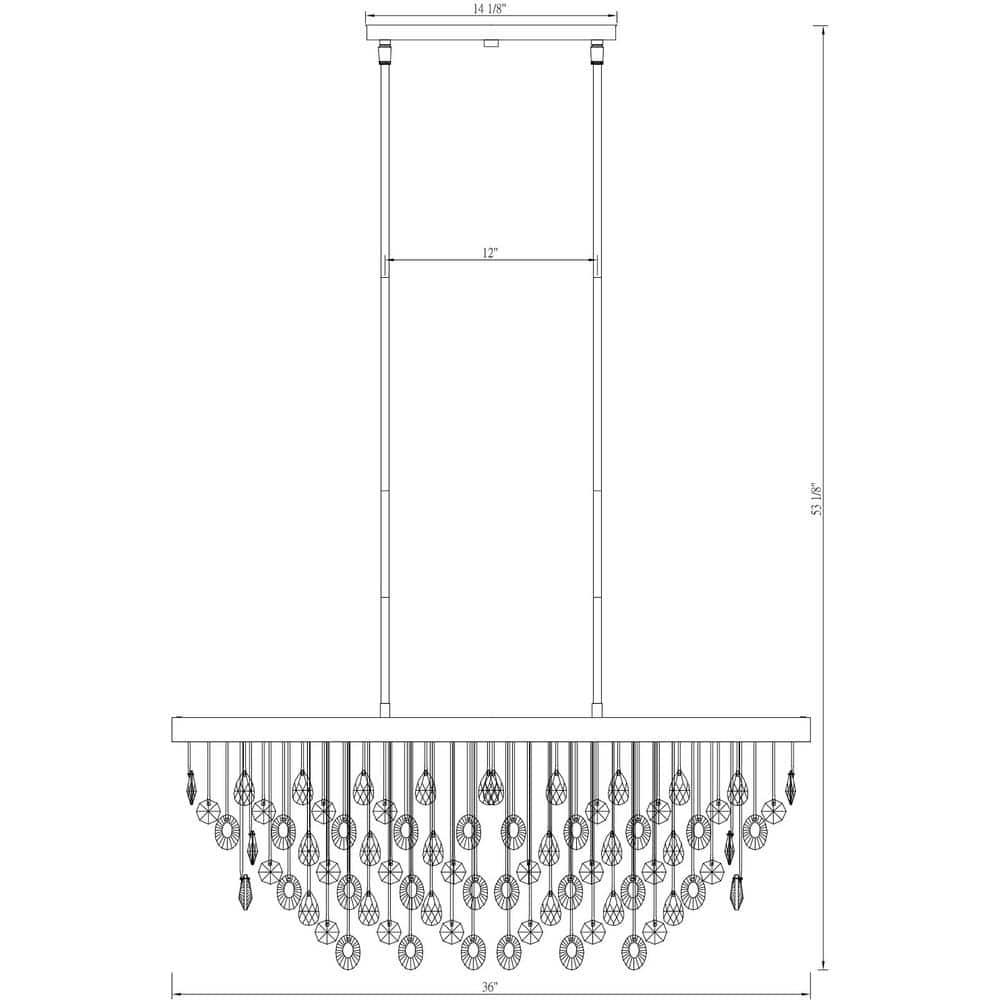 Livorno 8-Light Oval Chandelier in Noble Brass