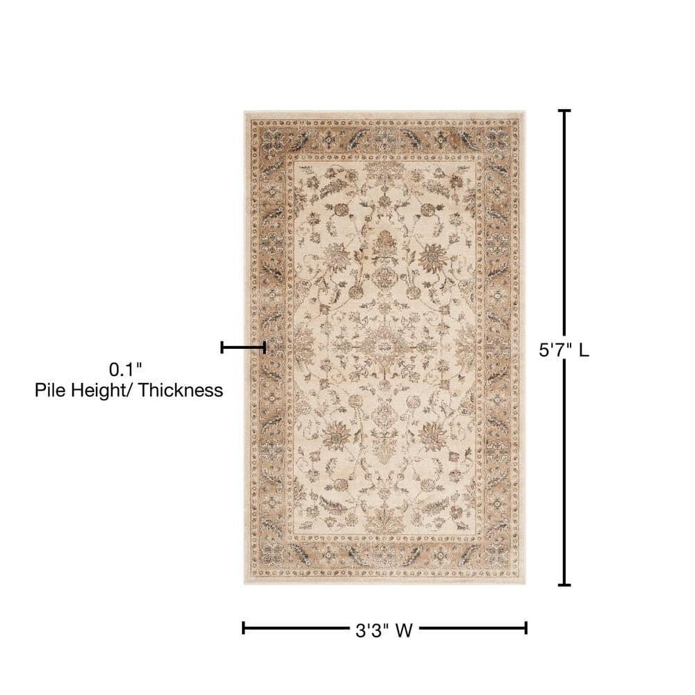Vintage VTG168 Power Loomed Indoor Accent Rug - Stone/Caramel - 3'3"x5'7" - Safavieh.