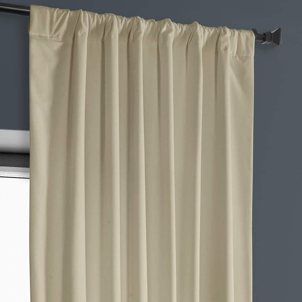 HPD Half Price Drapes Heritage Plush Velvet Curtains 84 Inches Long Room Darkening Curtains for Bedroom & Living Room 50W x 84L, (1 Panel), Macchiato Beige