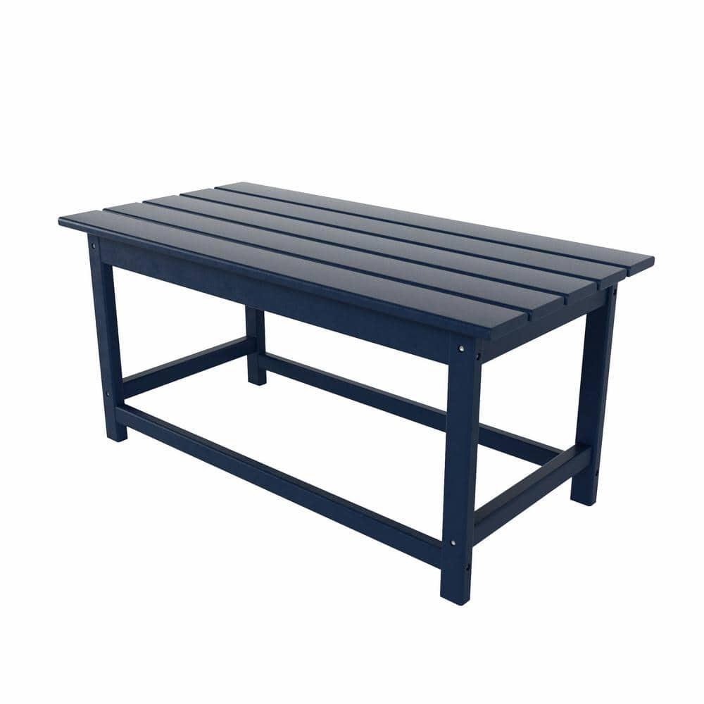 Polytrends  Laguna Hdpe All Weather Outdoor Patio Coffee And Side Tables (3-Piece Set) Navy Blue