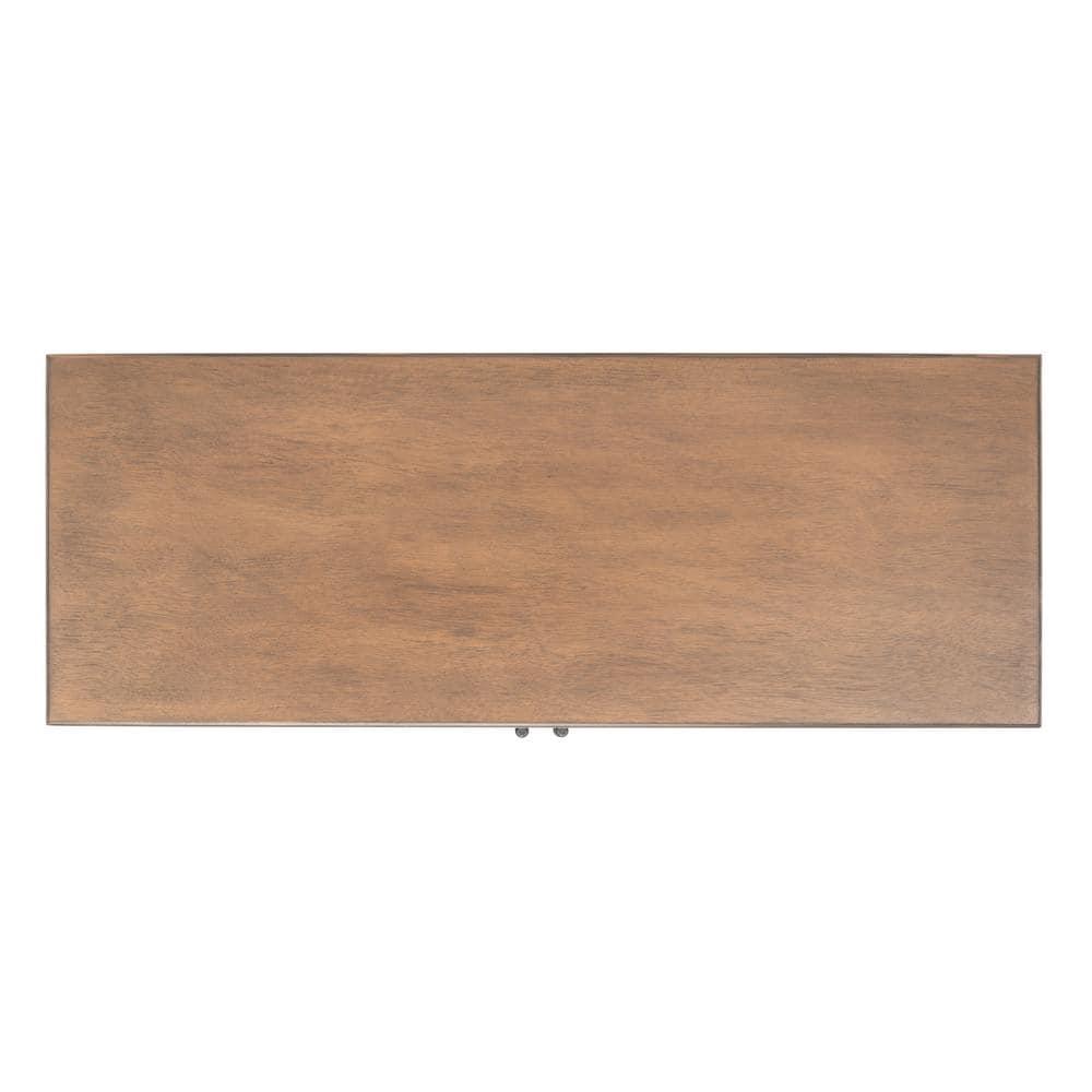 SAFAVIEH Peyton Contemporary Brown Wood Storage Rectangle Console Table (31.5 in. W x 13.4 in. D x 26 in. H)