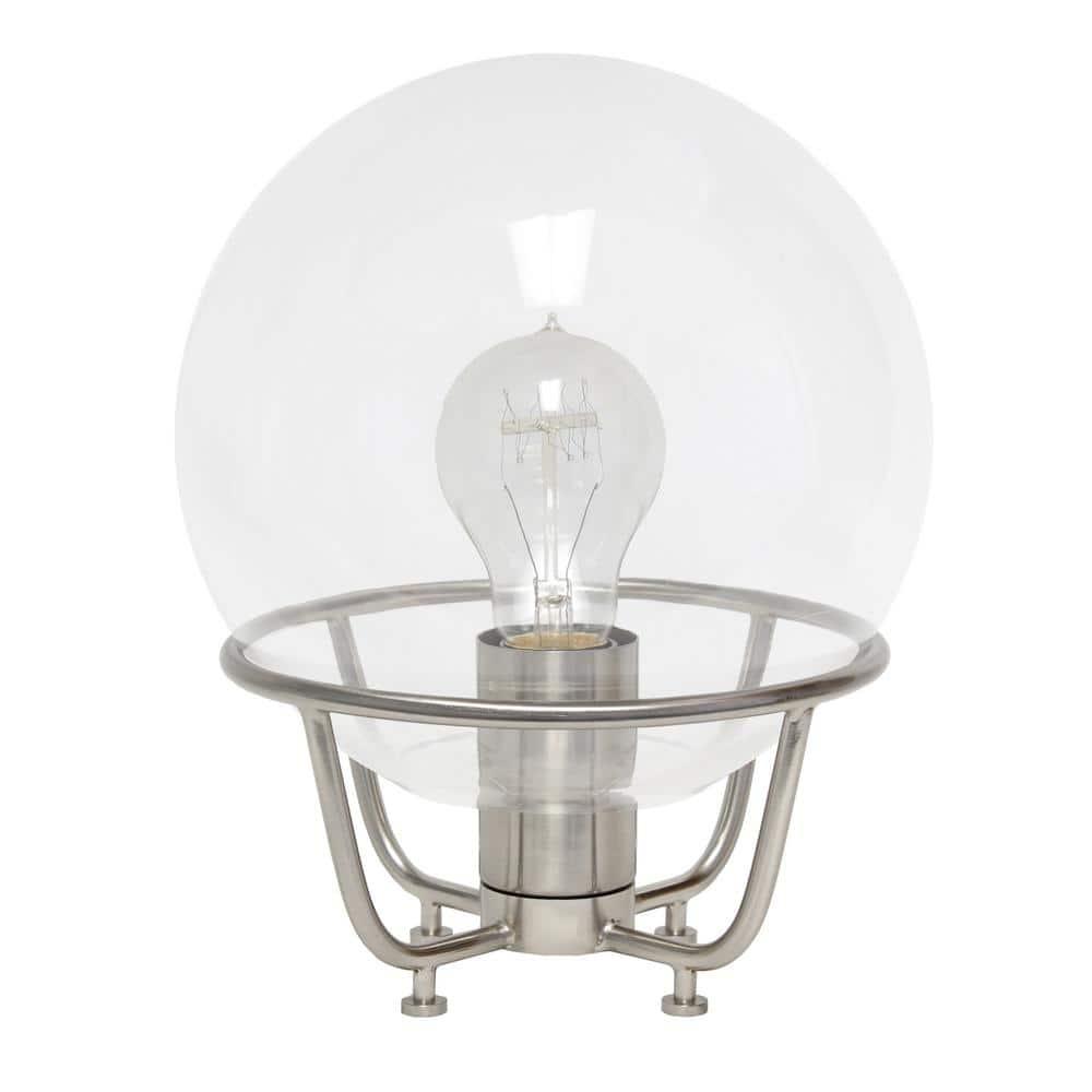 Old World Globe Glass Table Lamp Silver - Lalia Home: Brushed Nickel, No Assembly Required, UL Listed