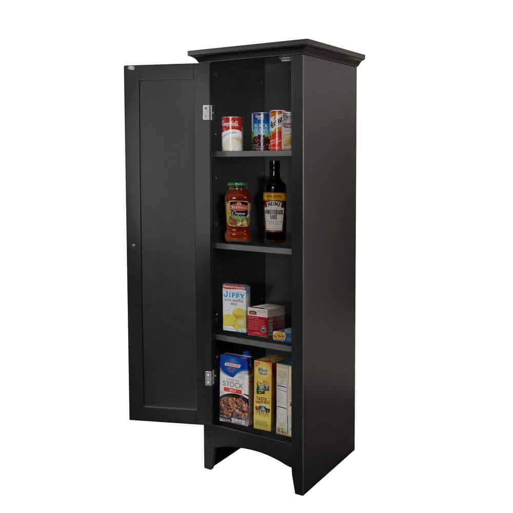 OS Home & Office One Door Kitchen Storage Pantry in Black