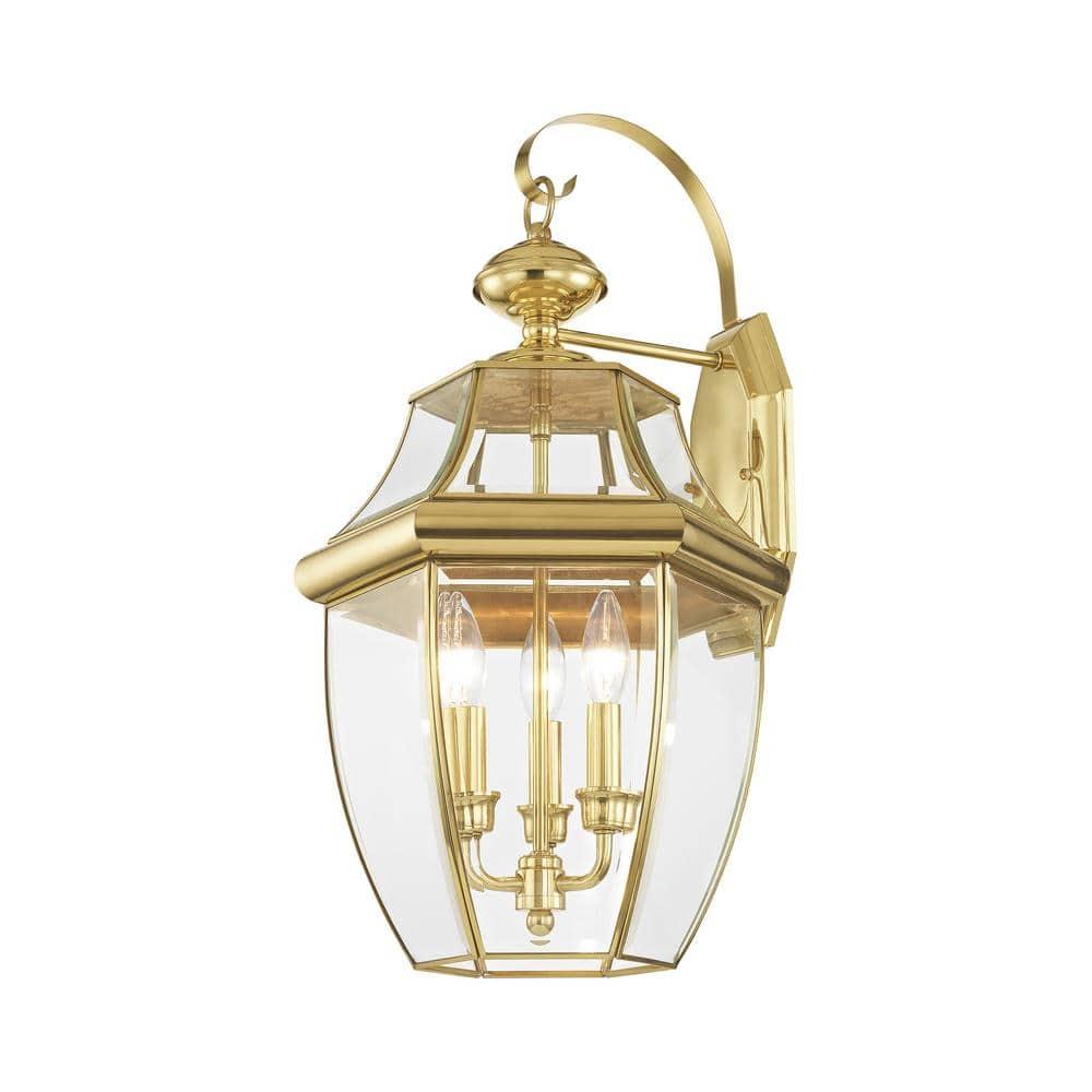 Livex Lighting Monterey 3 - Light Wall Light in  Polished Brass