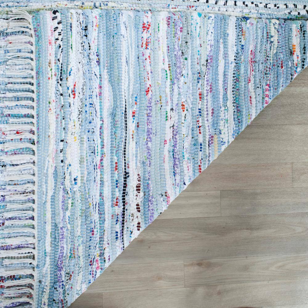 Rag Runner Rug RAR125 Hand Woven Runner Rug - Light Blue/Multi - 2'6"x14' - Safavieh.