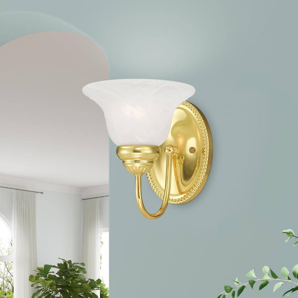 Livex Lighting Edgemont 1 - Light Vanity in  Polished Brass
