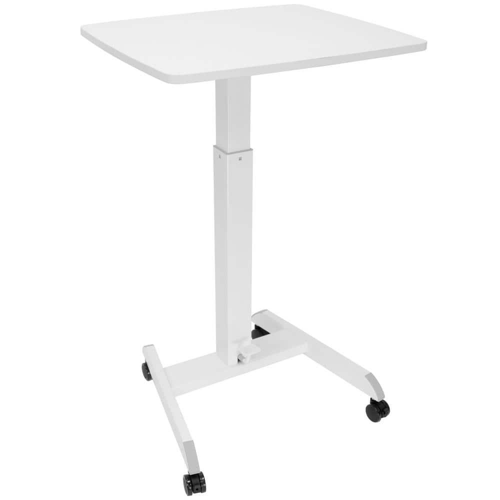 Mount-it Mount-It! Adjustable Rolling Laptop Desk w/ Wheels, Standing Mobile Workstation Cart w/ Spring Lift