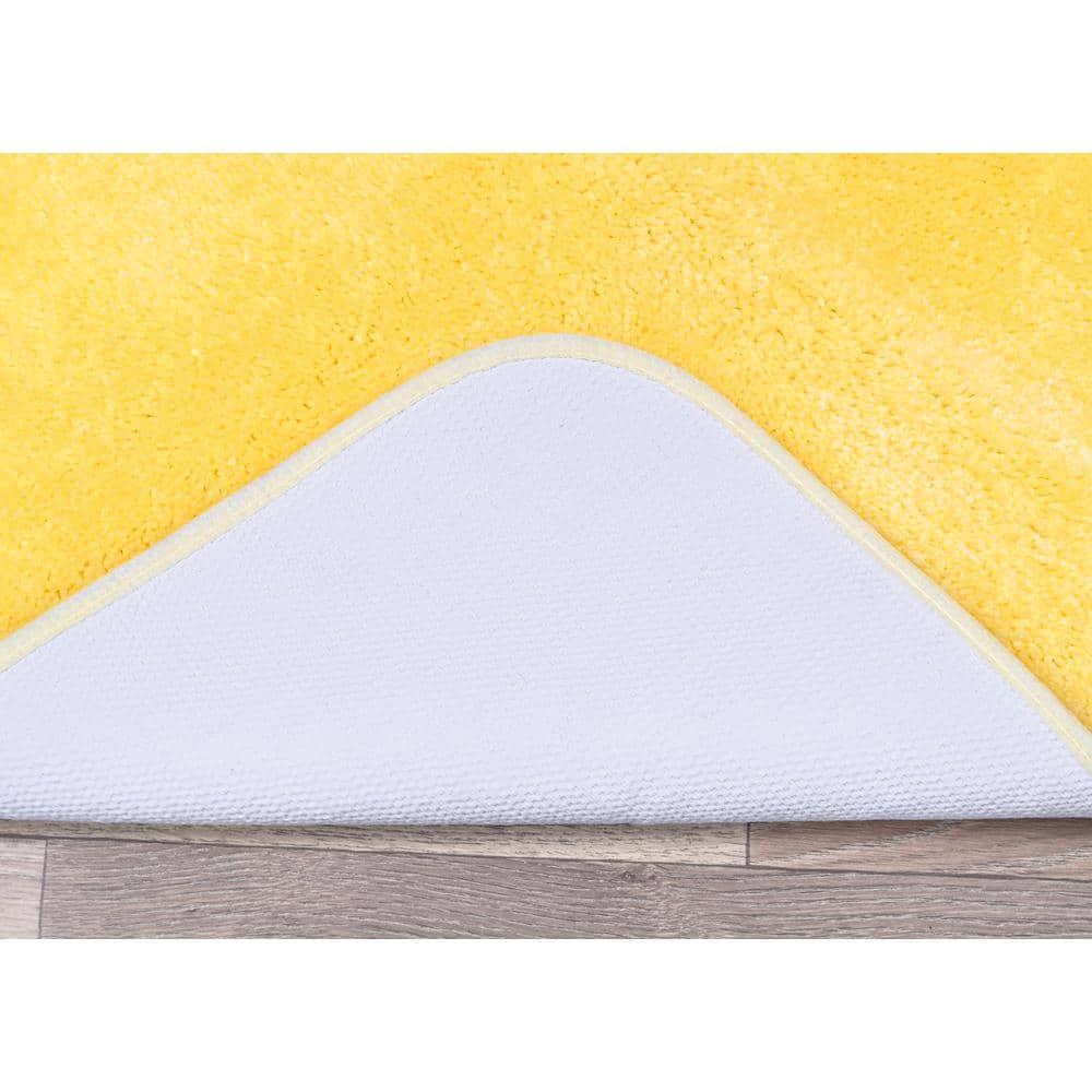 Garland Rug 24"x40" Traditional Plush Nylon Washable Bath Rug Yellow : Microfiber, Machine Washable, Non-Slip Backing
