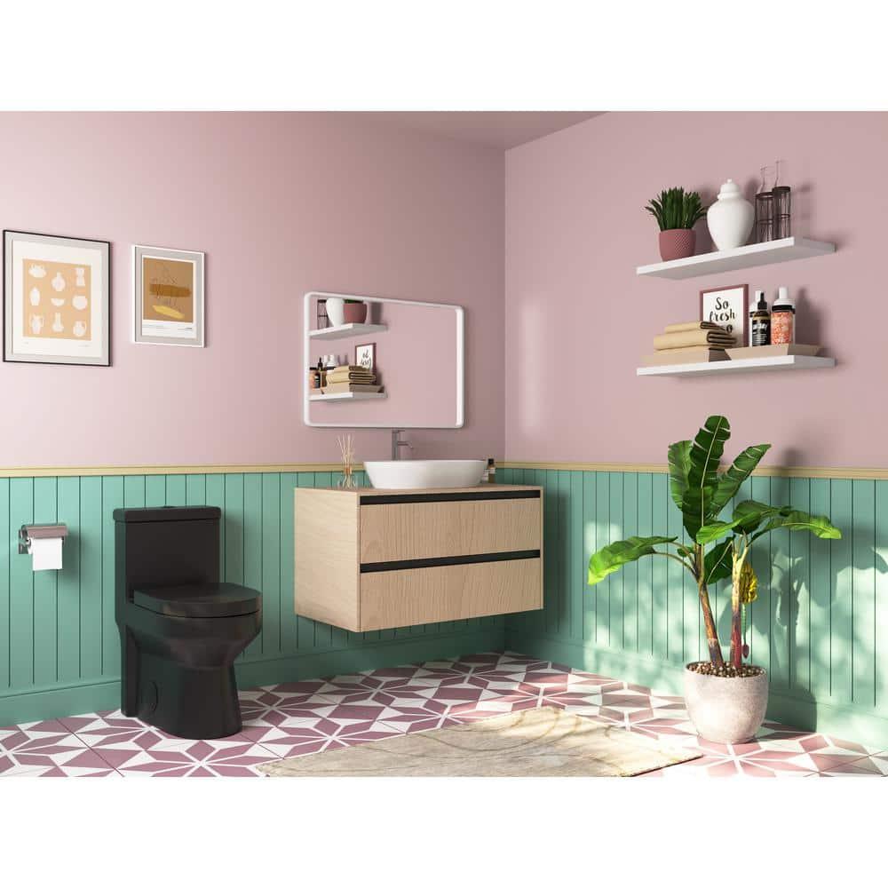 DeerValley Liberty Compact Toilets One-Piece Toilet With High-Efficiency Flush Round Toilet for Space-Saving Floor Mounted (Seat Included)