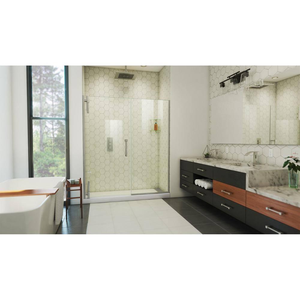 DreamLine Ascend 64-65 in. W x 72 in. H Frameless Pivot Shower Door
