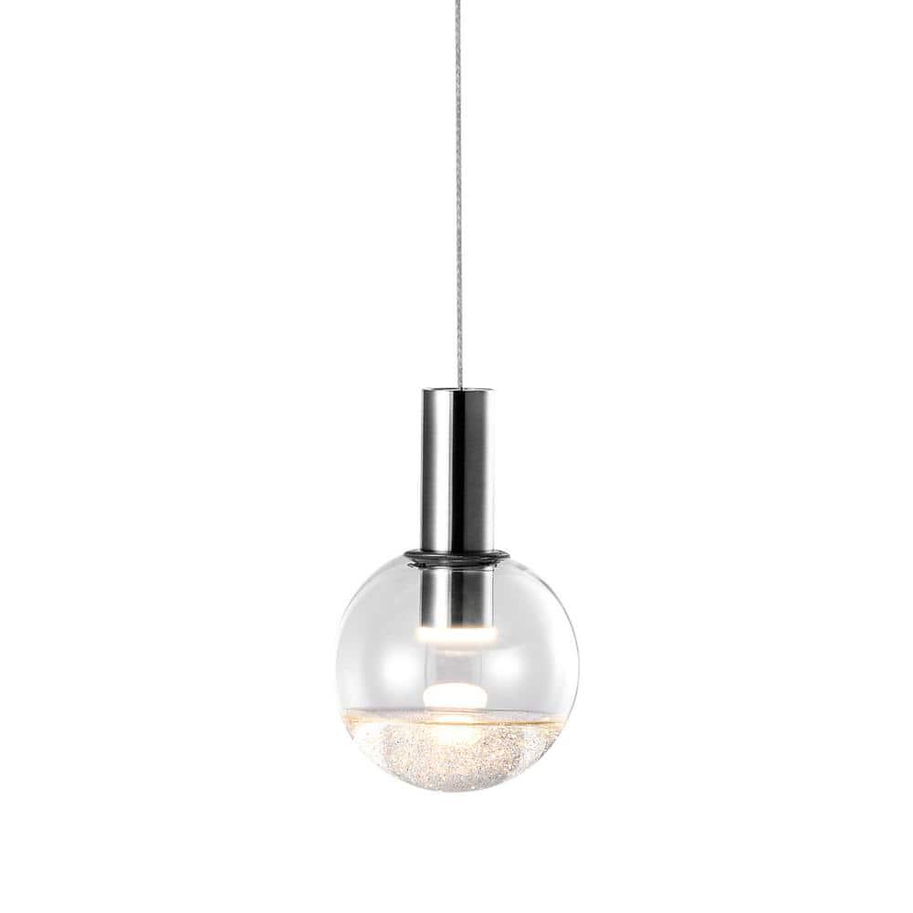 Sienna 5-in Integrated LED Height Adjustable ETL Certified Pendant Light with Globe Shade