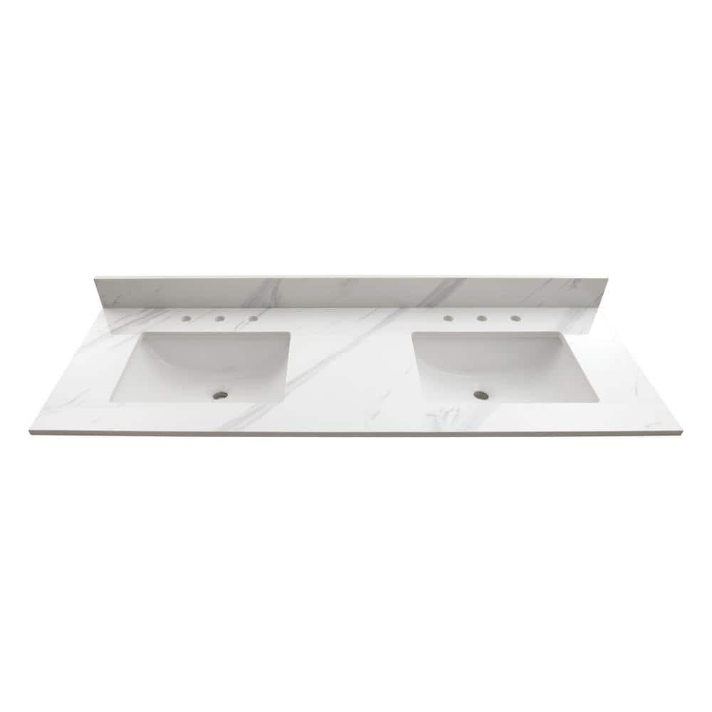 MSI 61 in. x 22 in. D Bathroom Vanity Top with Double Sinks