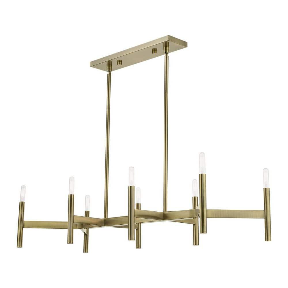 Livex Lighting Copenhagen 8 - Light Chandelier in  Antique Brass