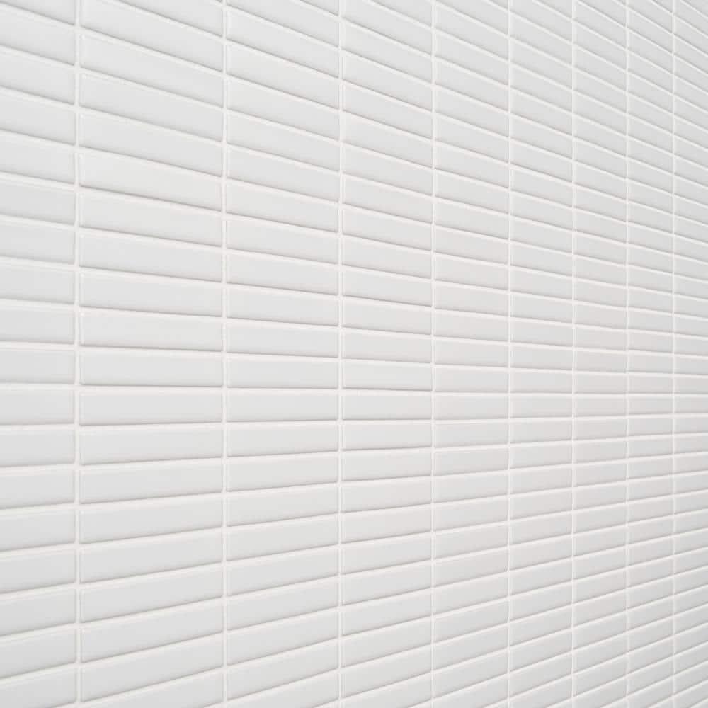 Monogram Stacked 11.19 In. X 11.9 In. Glossy Porcelain Mosaic Floor And Wall Tile (0.92 Sq. Ft. / Each)