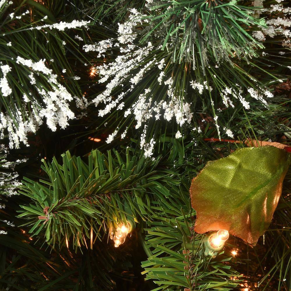 6.5' Prelit Flocked Medium Pine Artificial Christmas Tree Clear Lights - National Tree Company