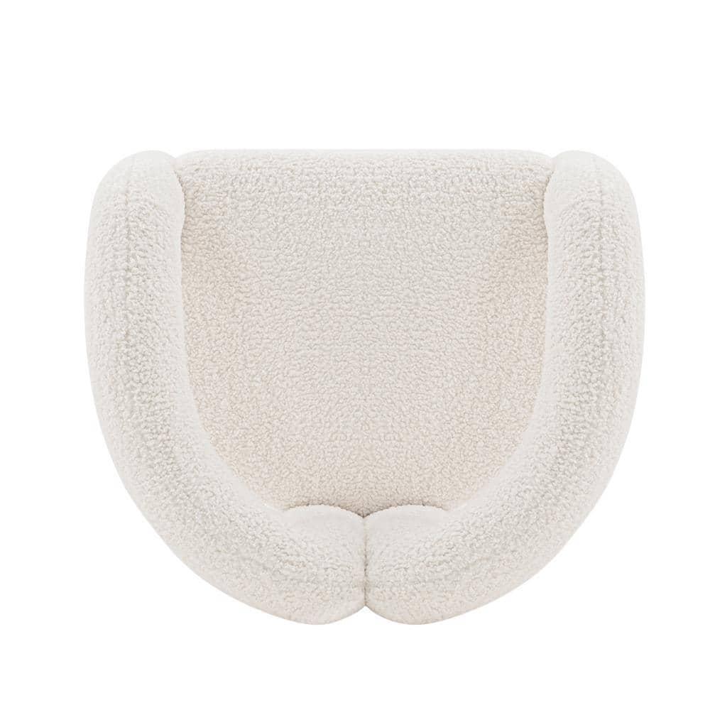Darian Modern Boucle Upholstered Accent Chair Cream - Manhattan Comfort: Pine Wood Frame, High-Density Foam