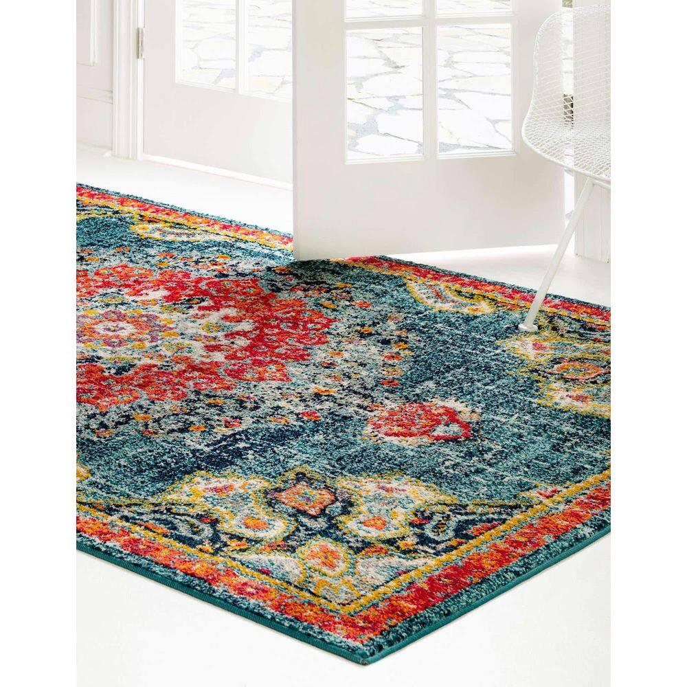 Unique Loom Penrose Collection Area Rug - Alexis (7' 10" x 10' Rectangle Blue/Gray)