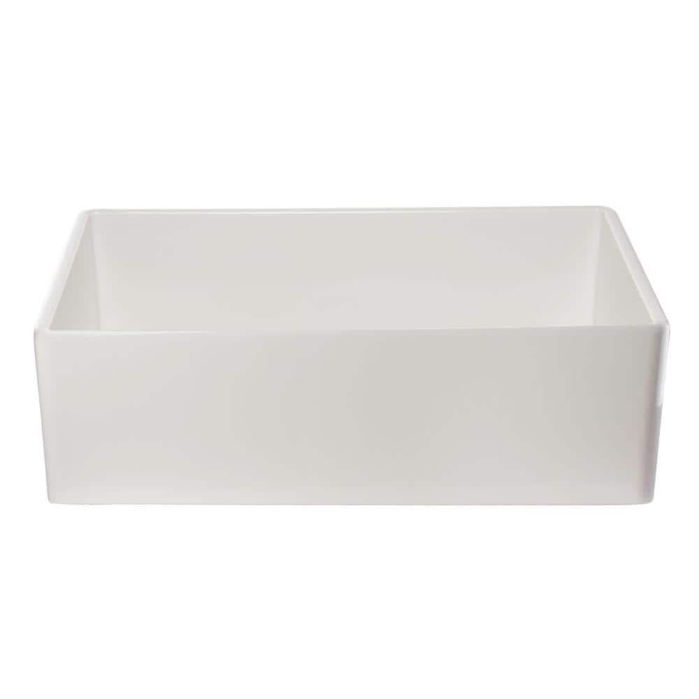 Alfi Brand 34.8'' L Farmhouse / Apron Single Bowl Fireclay Kitchen Sink AB533-W