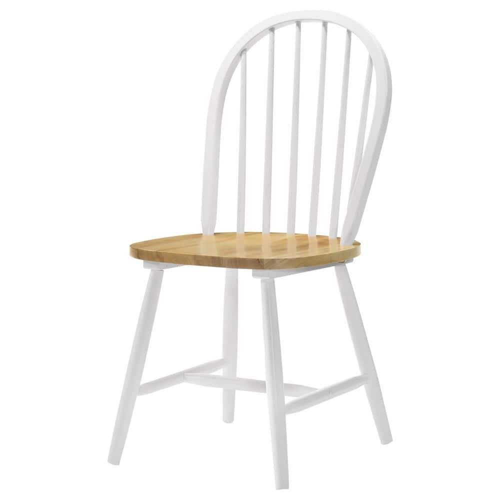 Coaster Farmhouse Windsor Wood Dining Chairs in White