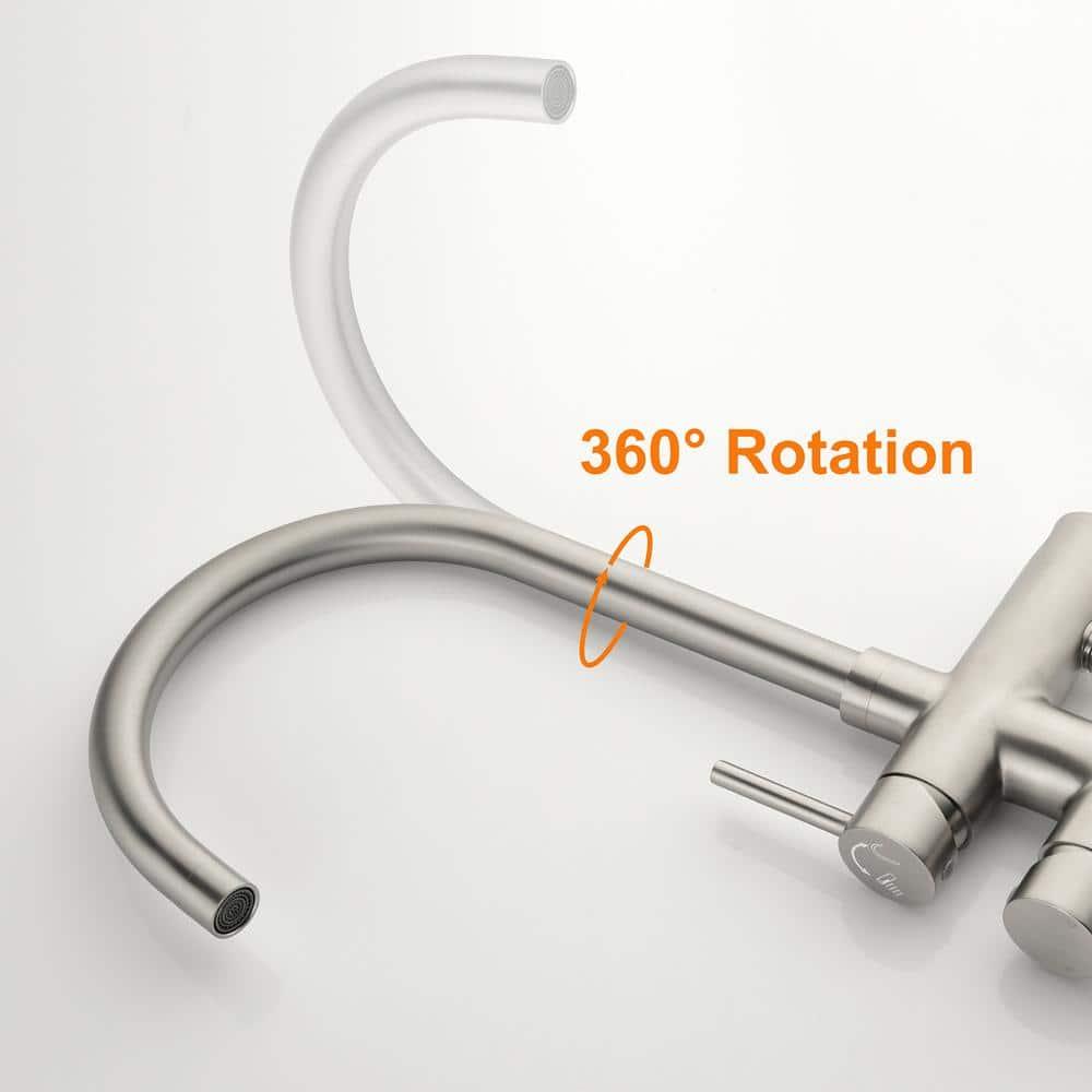 Double Handle Floor Mounted Freestanding Tub Filler With Handshower