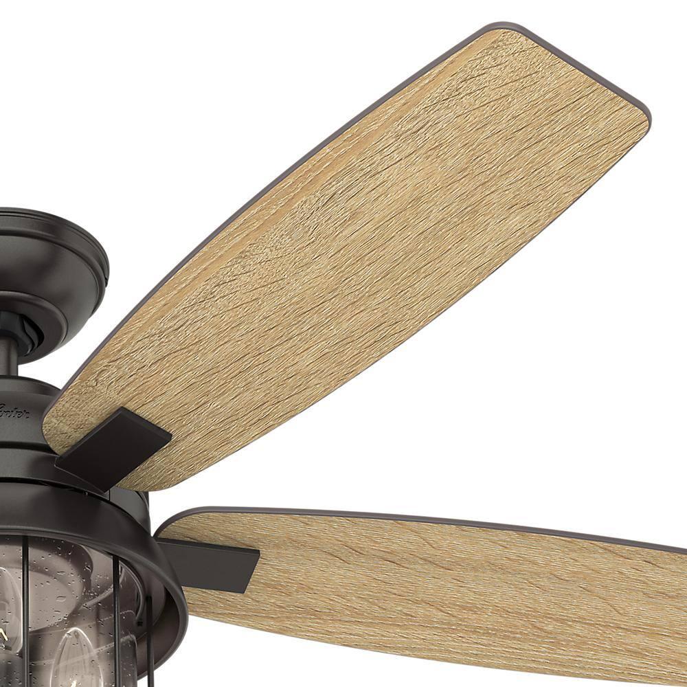 Hunter Fan 52" Coral Bay 5 - Blade Outdoor Standard Ceiling Fan with Remote Control and Light Kit Included