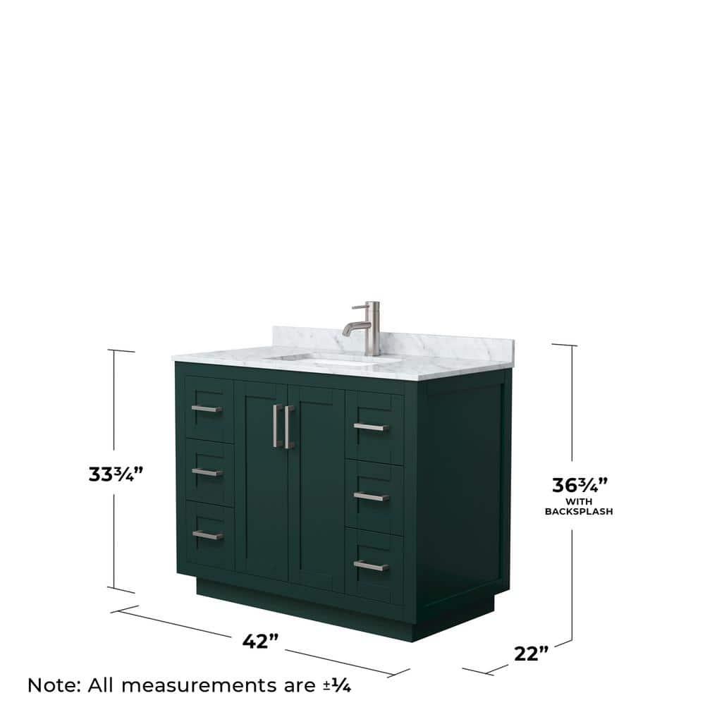 Wyndham Collection Miranda 42" Freestanding Single Bathroom Vanity with Cultured Marble Top