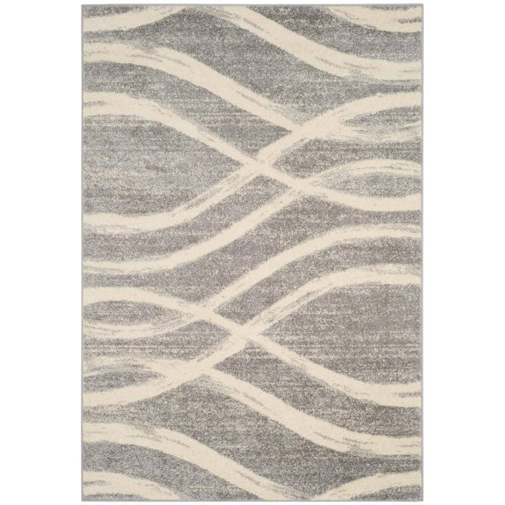 Adirondack ADR125 Machine Made Indoor Area Rug - Grey/Cream - 6'x9' - Safavieh