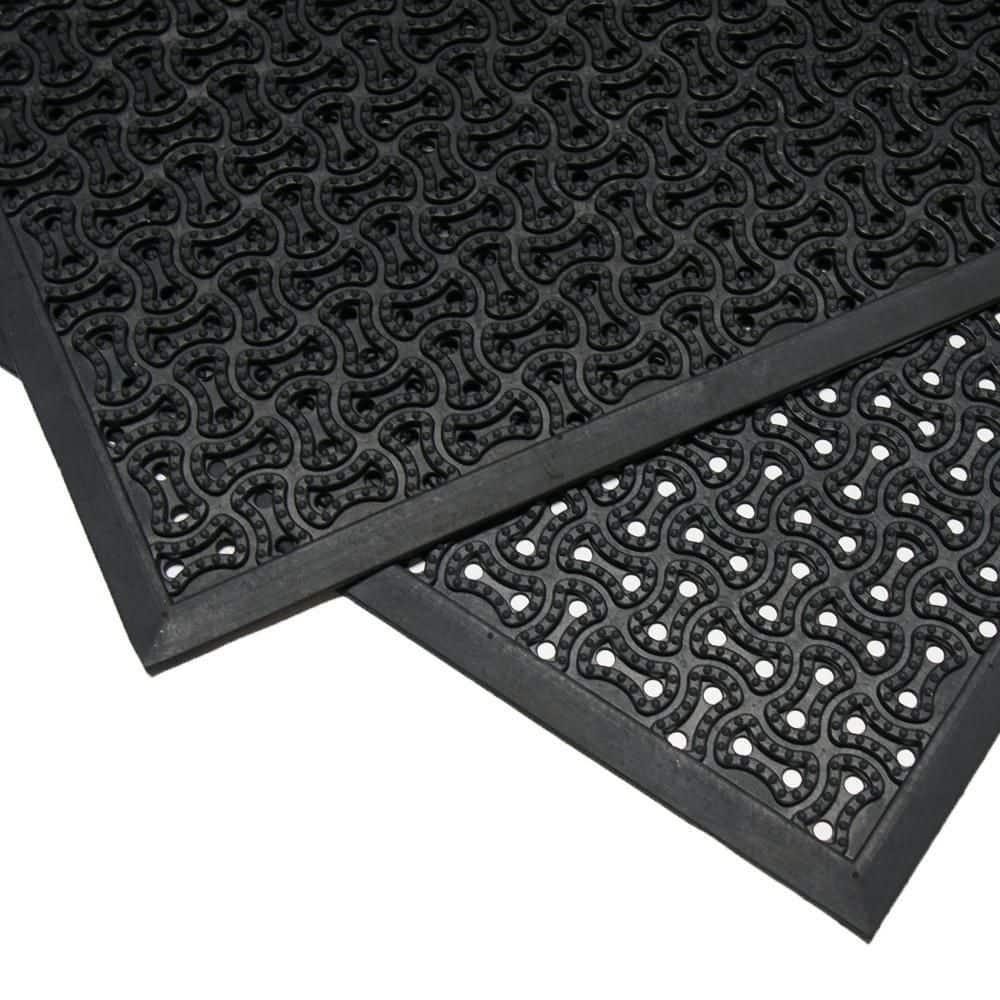 Rubber-Cal, Inc. Rubber-Cal "Dura-Scraper Drainage" Commercial Door Mat - Black