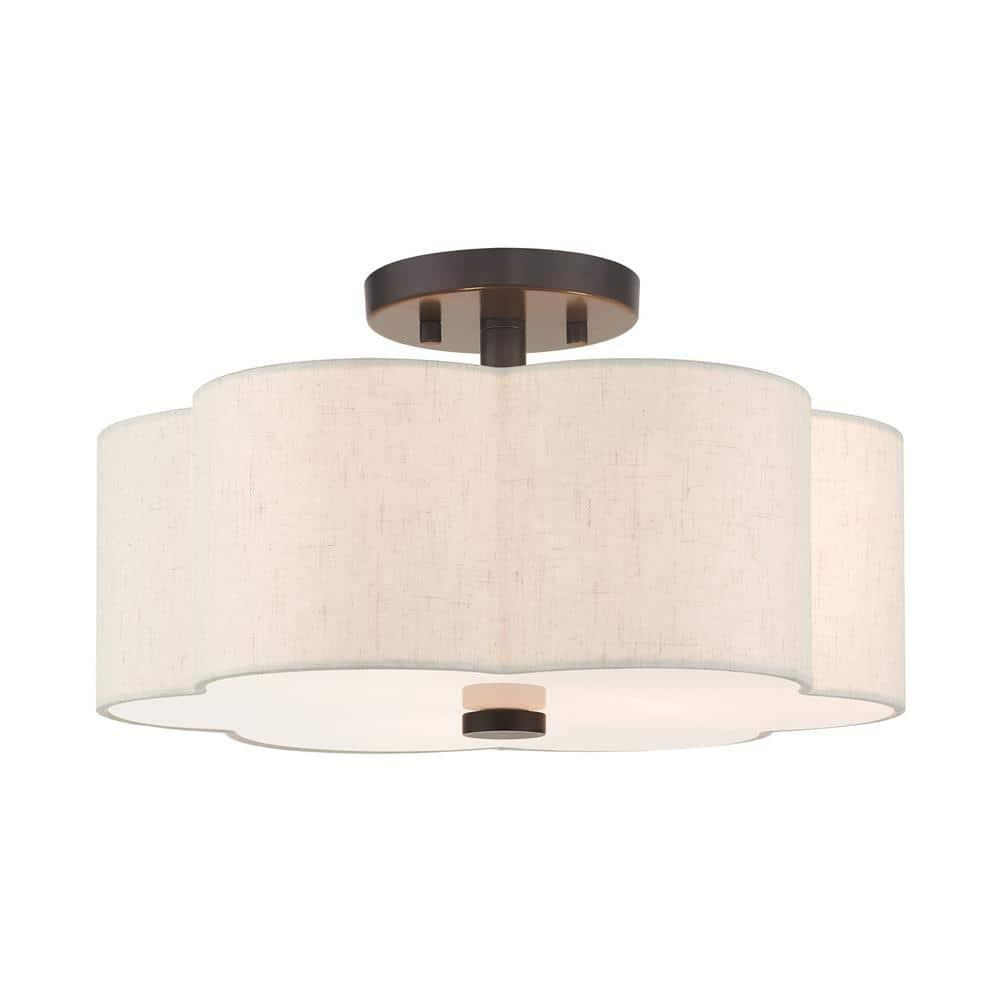 Livex Lighting Solstice 3 - Light Semi-Flush Mount in  English Bronze