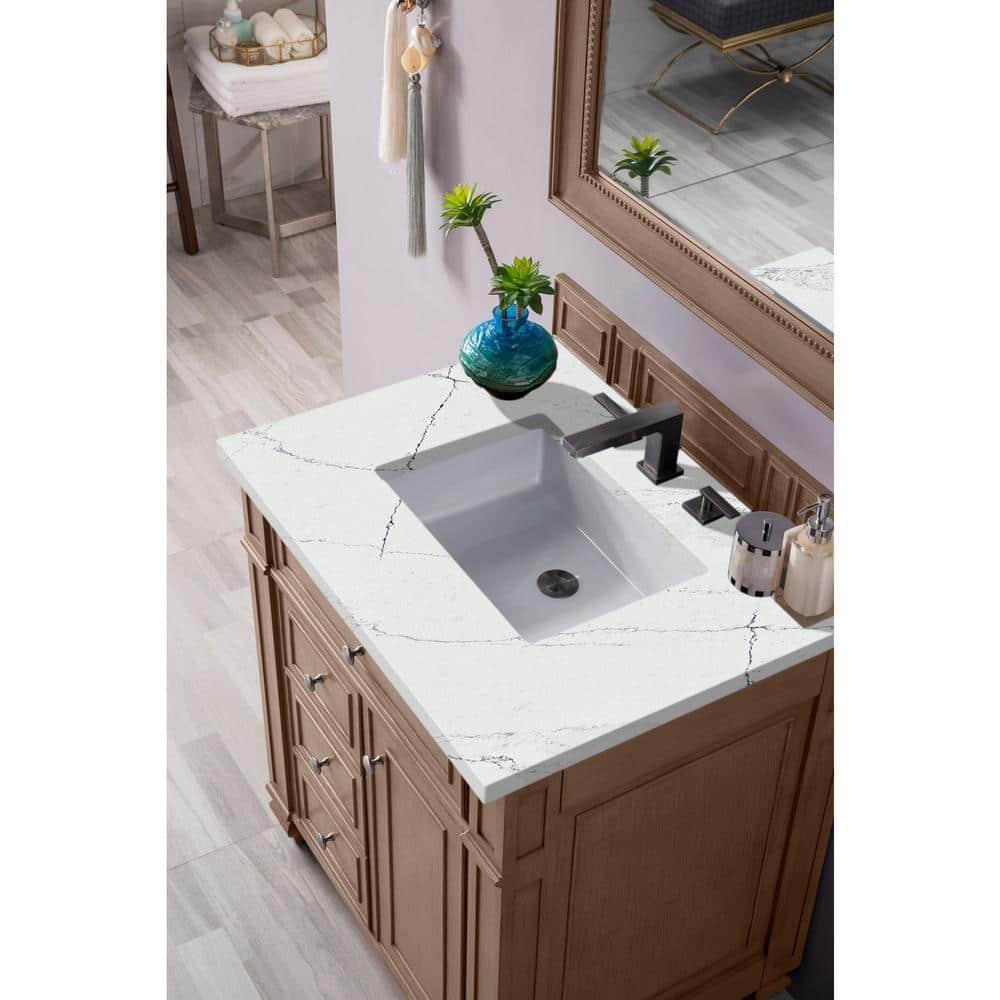 Bristol 30'' Dark Wood Single Vanity with Porcelain Sink