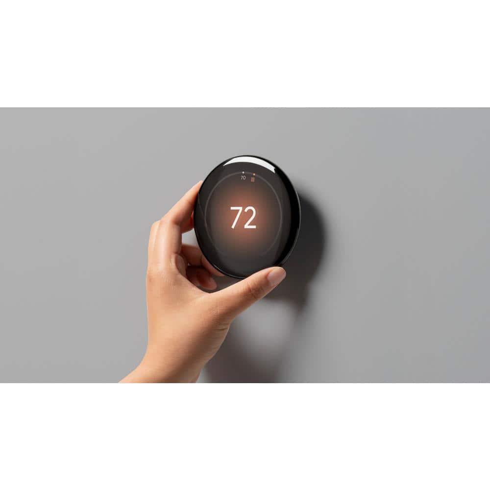 Google Nest Learning Thermostat (4th Gen) with Nest Temperature Sensor (2nd Gen) - Black: Wi-Fi, Energy Star, App Control