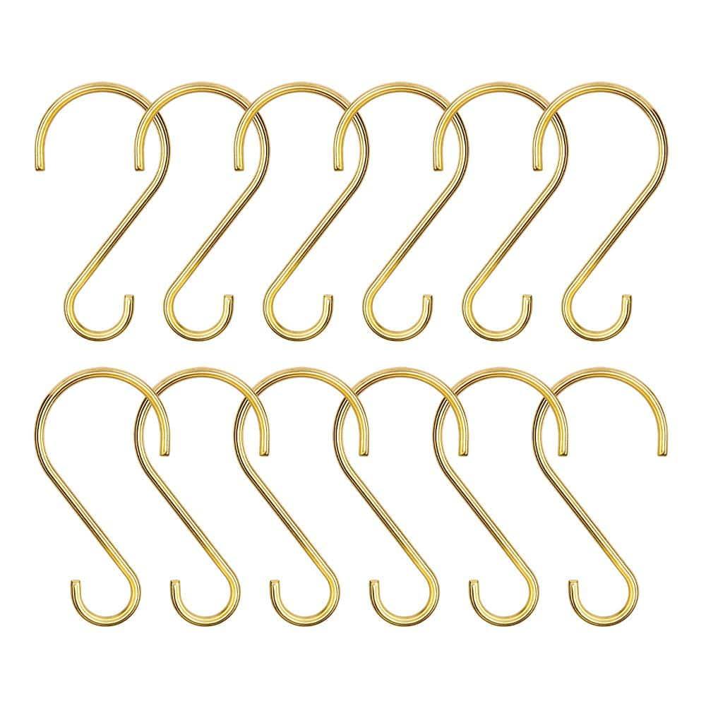 Utopia Alley HK15GD 1.7 x 3.3 Pulg. Ganchos para Cortinas de Baño y Cortinas de Baño de Zinc Inoxidable en Forma de S, Dorado - Juego de 12