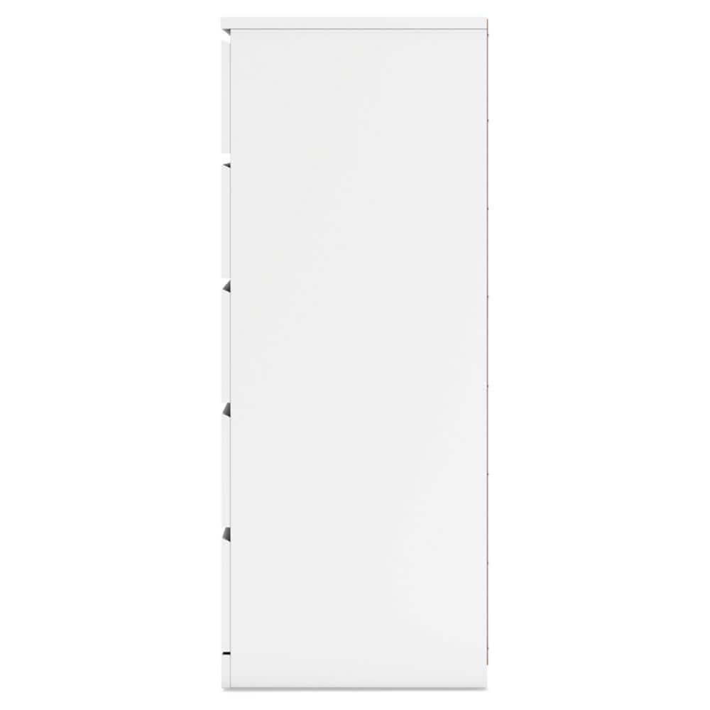 Signature Design by Ashley Onita Modern 5 Drawer Tall Dresser, White