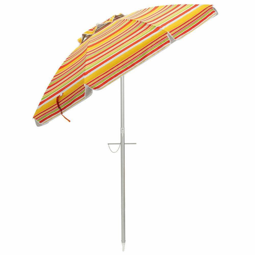 Topcobe 6.5 Feet Patio Beach Umbrella with Waterproof Polyester Fabric, Sunbrella Umbrella Outdoor Patio, Orange