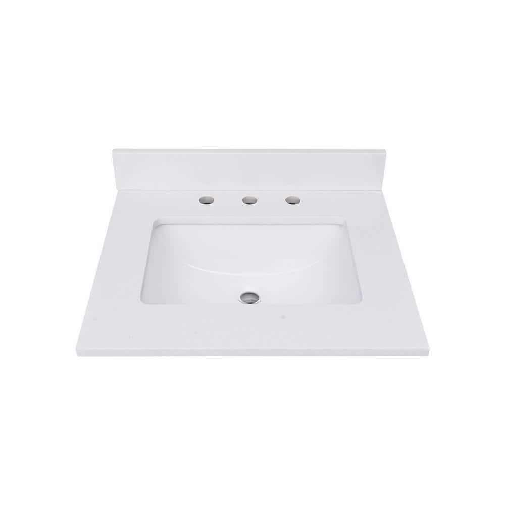 25'' Quartz Single Bathroom Vanity Top with Sink