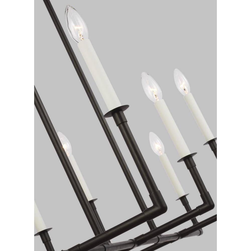 Bayview Aged Iron 8-Light Modern Linear Candle Chandelier