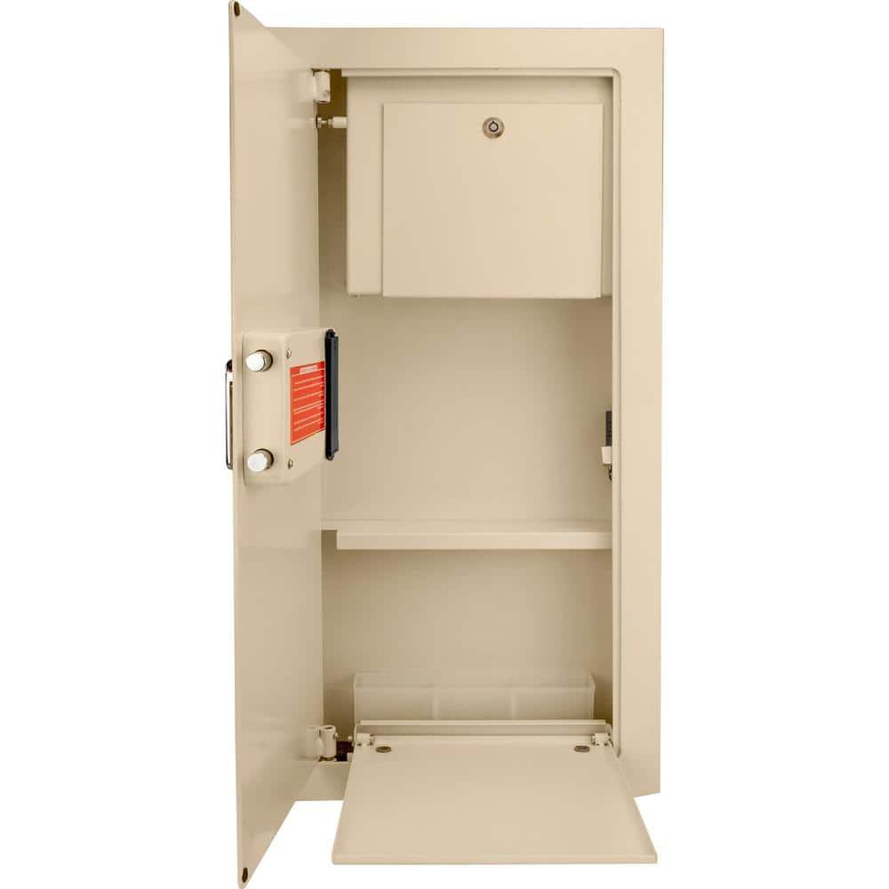 Barska 0.82 CUBIC FT LEFT OPEN BEIGE  BIOMETRIC WALL SAFE