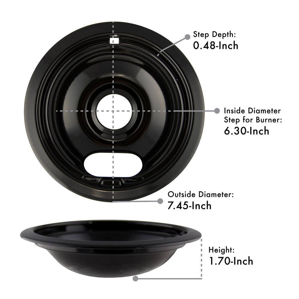 Range Kleen P101 Style A Small Heavy Duty Black Porcelain Drip Bowl