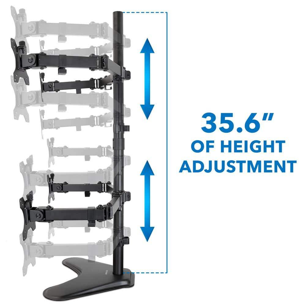 Mount-it Mount-It Quad Monitor Stand | Height Adjustable Standing 4 Screen Mount Fits Monitors Up to 32 in.