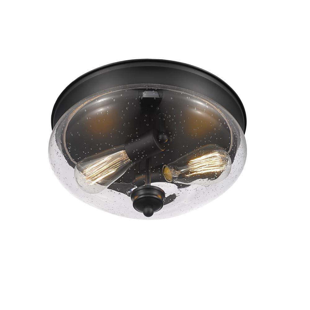 722F2-MB-Z-Lite-Amon - 2 Light Flush Mount in Traditional Style - 13 Inches Wide by 7.5 Inches High