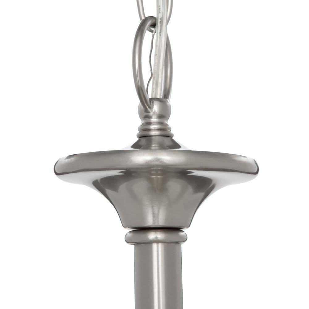 Progress Lighting Inspire 3-Light Inverted Pendant, Brushed Nickel, Off-White Linen Shade