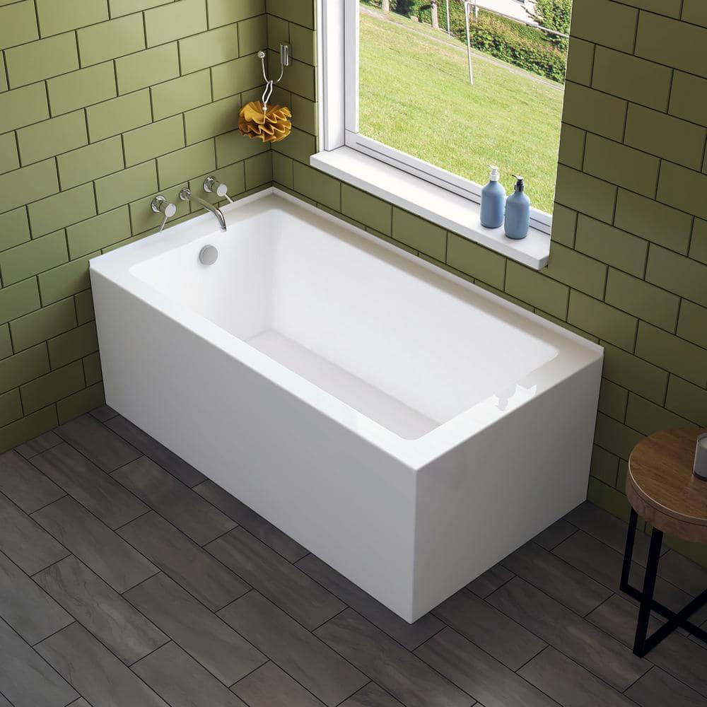 60'' x 32'' Alcove Soaking Acrylic Bathtub