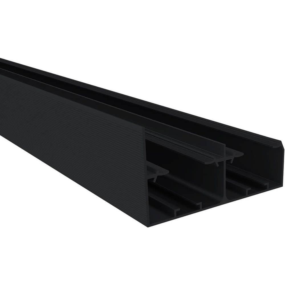 72 in. Black Aluminum Sliding Bypass Track and Hardware Set for 2 Door System