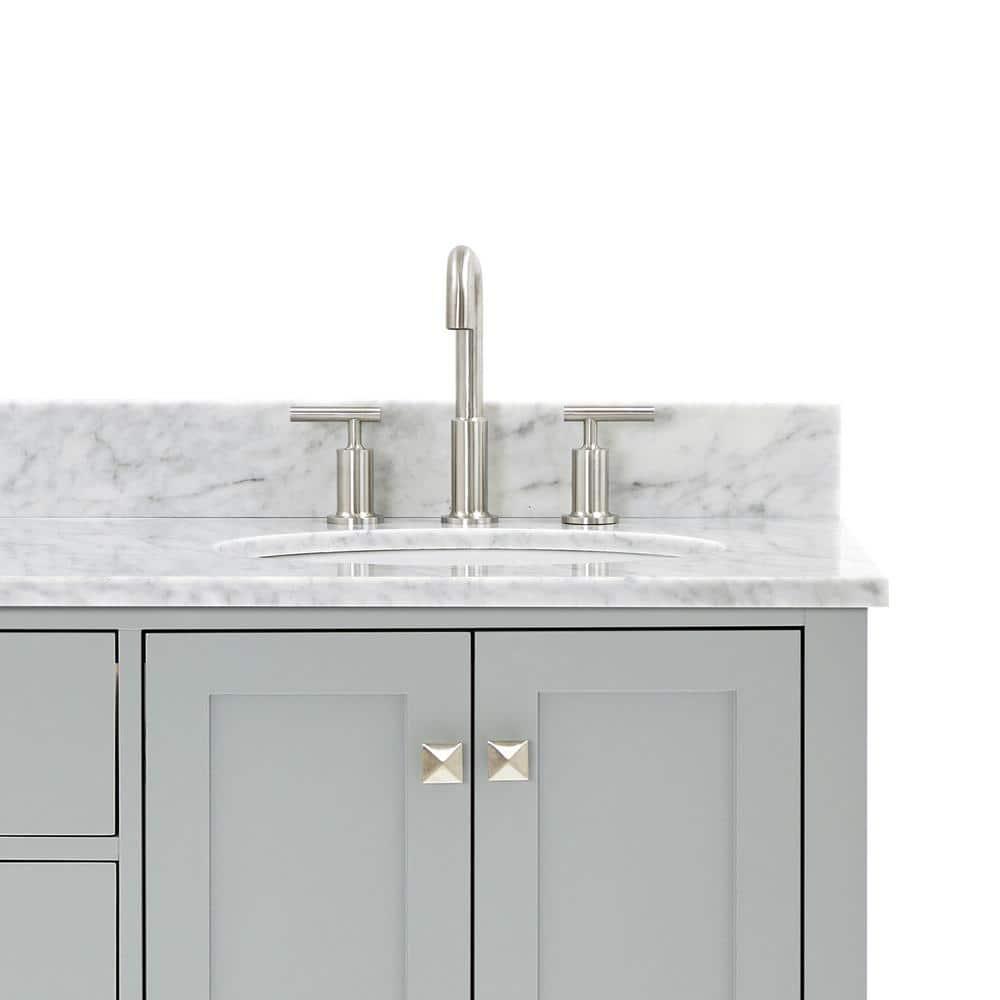Ariel A067dcw2ovo Cambridge 67" Free Standing Double Oval Basin Vanity Set - Grey