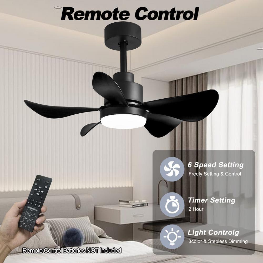 Acpouw 28' Ceiling Fans with Lights and Remote/APP Control, Low Profile Ceiling Fans with 5 Reversible Blades 3 Colors Dimmable 6 Speeds Ceiling Fan for Bedroom Kitchen