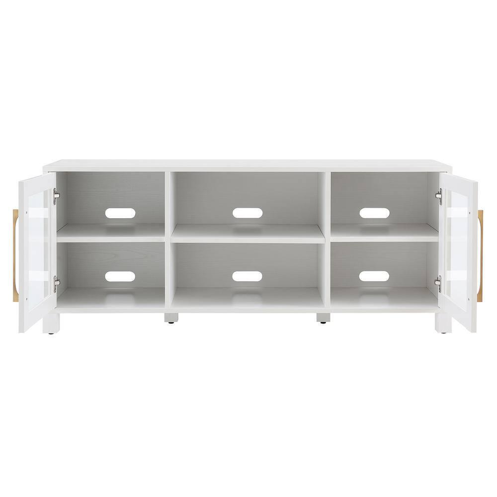 Evelyn&Zoe Quincy Rectangular TV Stand for TV's up to 65", White