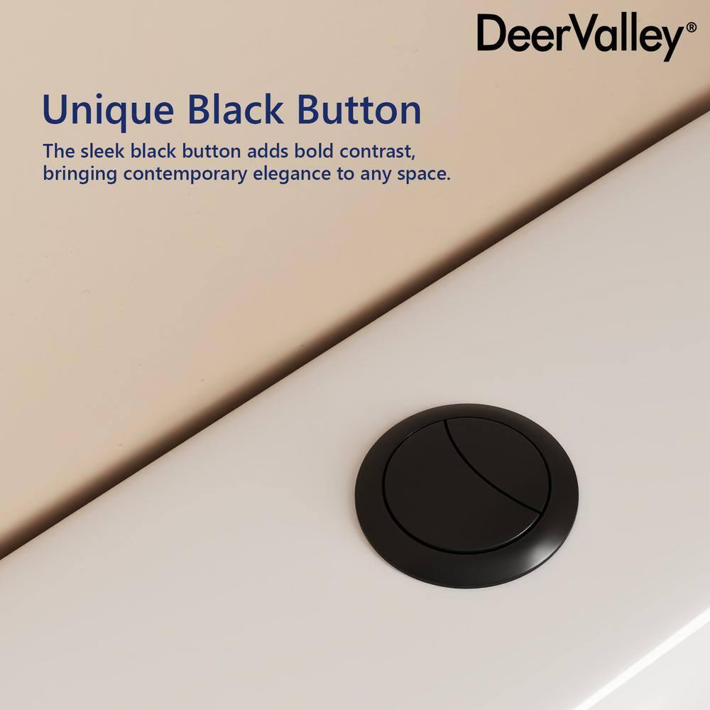 DeerValley Ally Dual-Flush Elongated One-Piece Toilet with Glazed Surface Modern Toilet with Comfort Seat Height  (Seat Included) DV-1F52816-Black