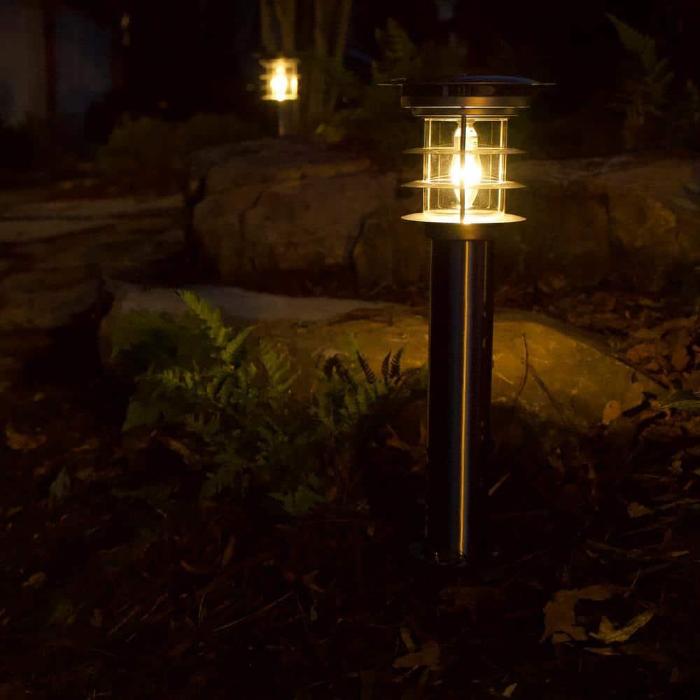 Gama Sonic Stainless Steel Solar Bollard Lamp with EZ Anchor