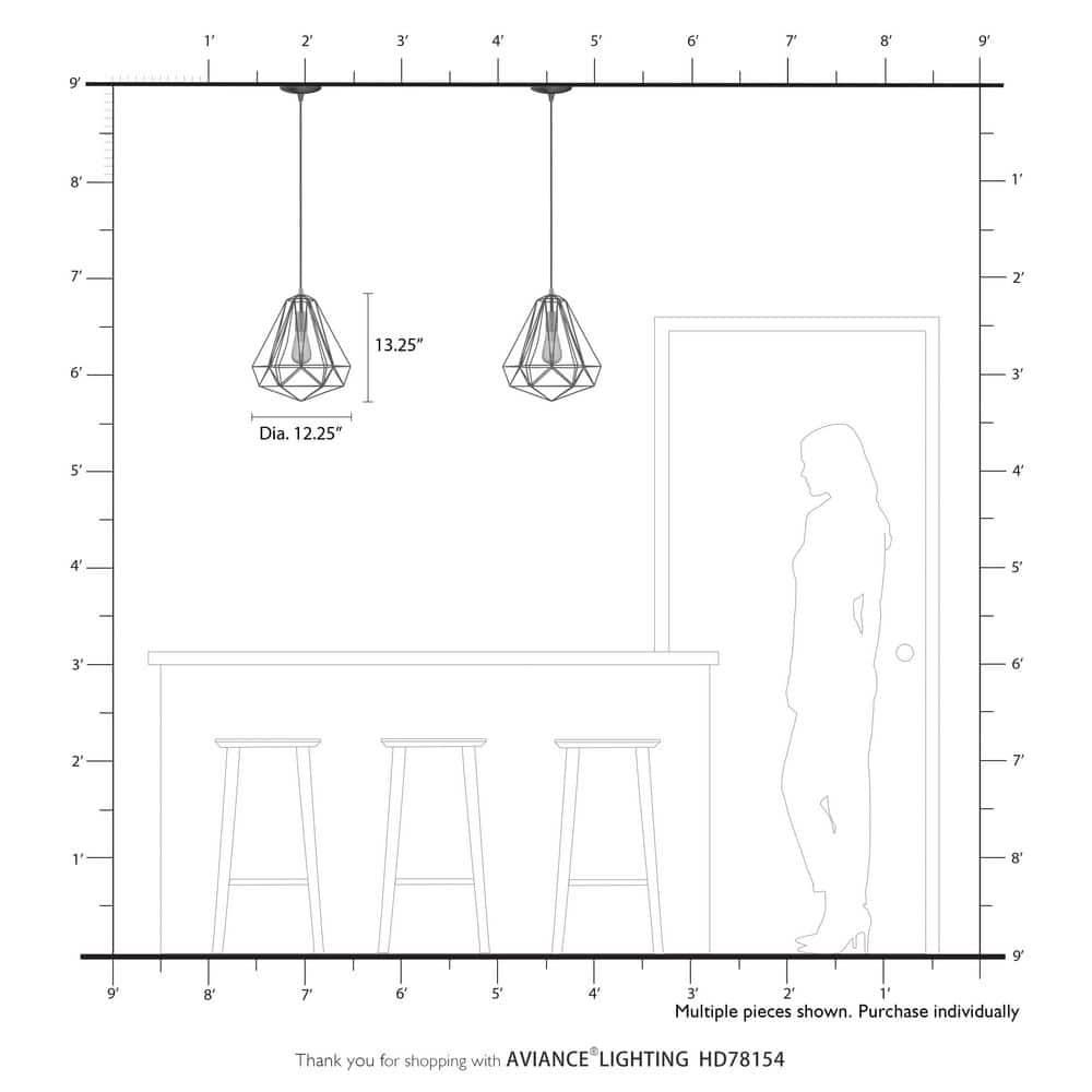 Livex Lighting Knox 1 - Light Pendant in  Shiny Black