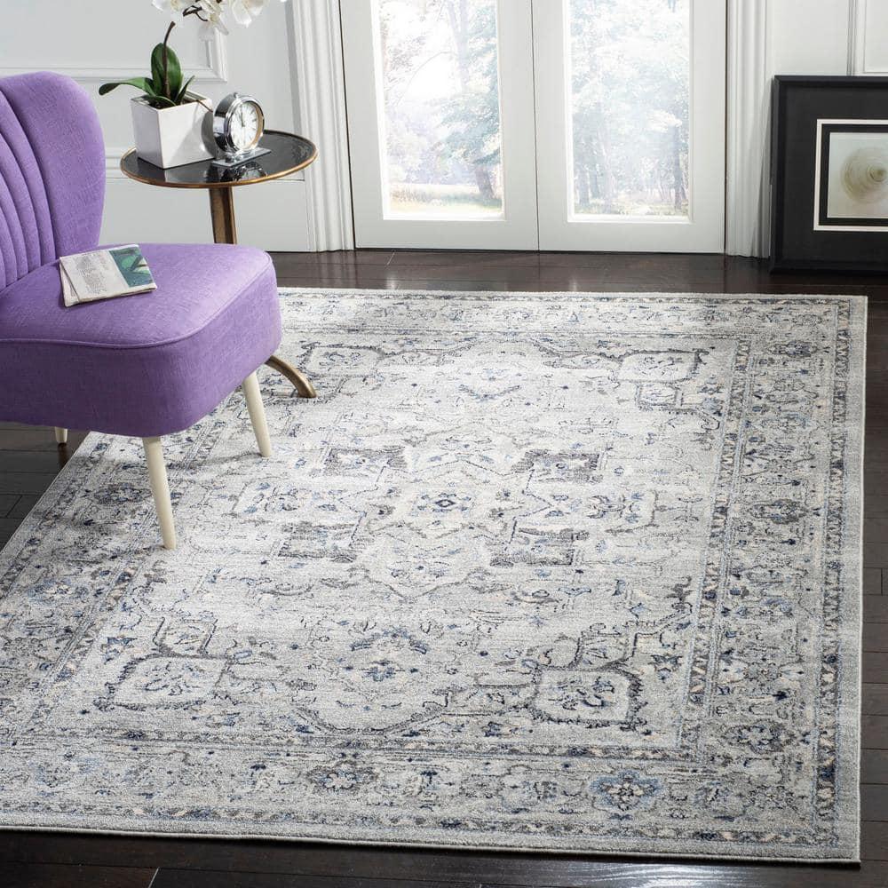 Charleston CHL411 Loomed Indoor Area Rug - Grey/Dark Grey - 5'3"x7'6" - Safavieh